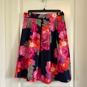 Unbranded floral taffeta aline skirt